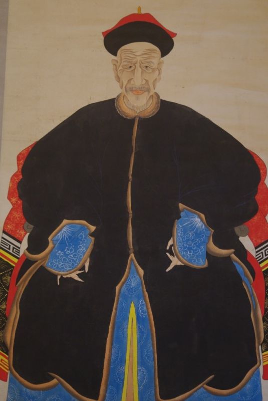Large Chinese Dignitary painting on Paper Old Man 2