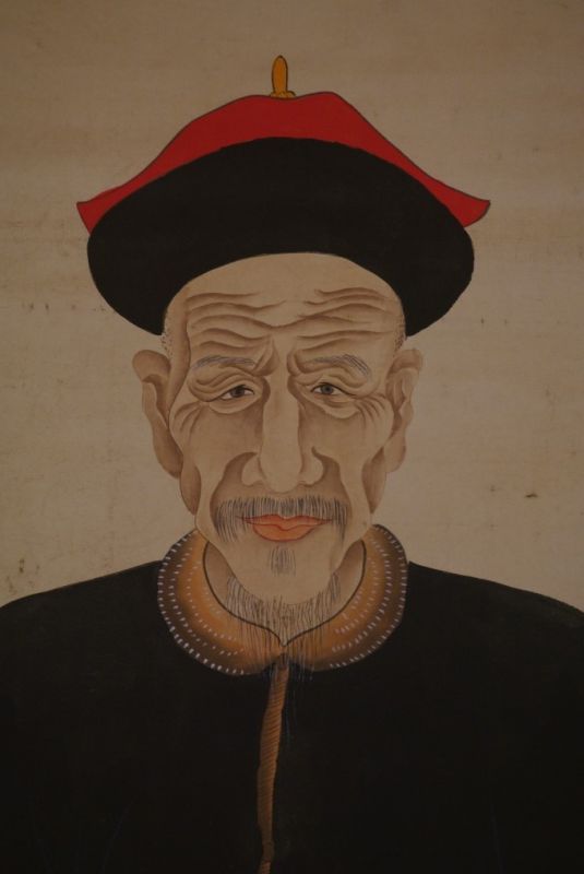 Large Chinese Dignitary painting on Paper Old Man 4