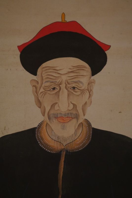 Click thumbnail to enlarge and hover over the picture to zoom Large Chinese Dignitary painting on Paper Old Man 4