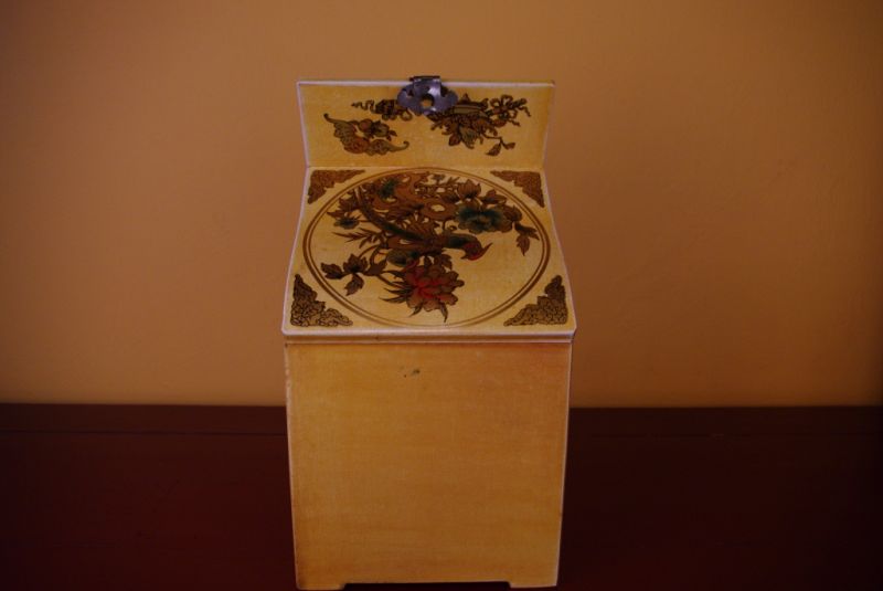 Large Chinese Jewelry Box Bird White 3