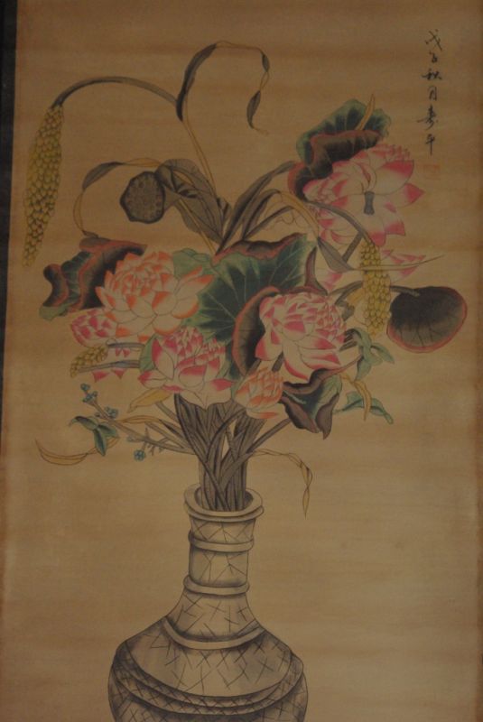 Large Chinese painting Lotus Flowers 2