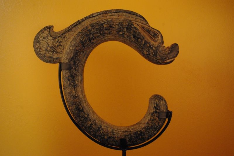 Large Chinese Zhulong Dragon in Dark Stone 1