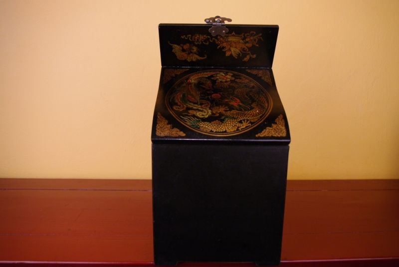 Large Jewelry Box Dragon and Phoenix Black 3