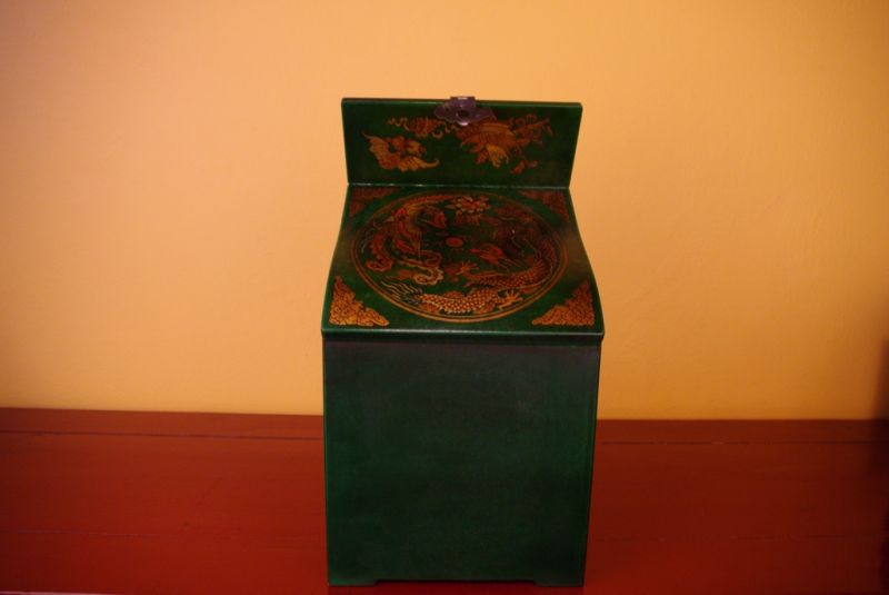 Large Jewelry Box Dragon and Phoenix Green 3