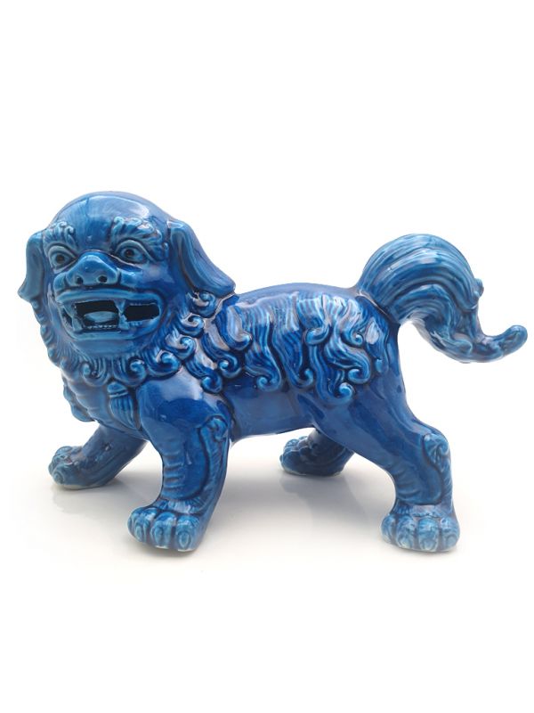 Leone de Fu de porcelana Azul 1