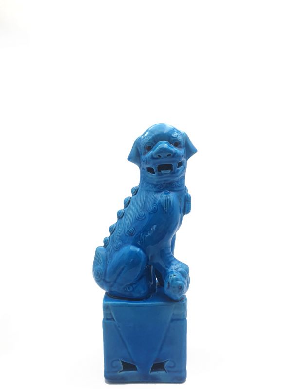 Leones de Fu de porcelana Azul cielo (se vende por unidad) 1