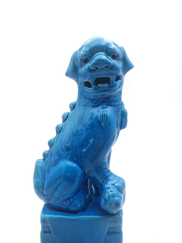 Leones de Fu de porcelana Azul cielo (se vende por unidad) 2
