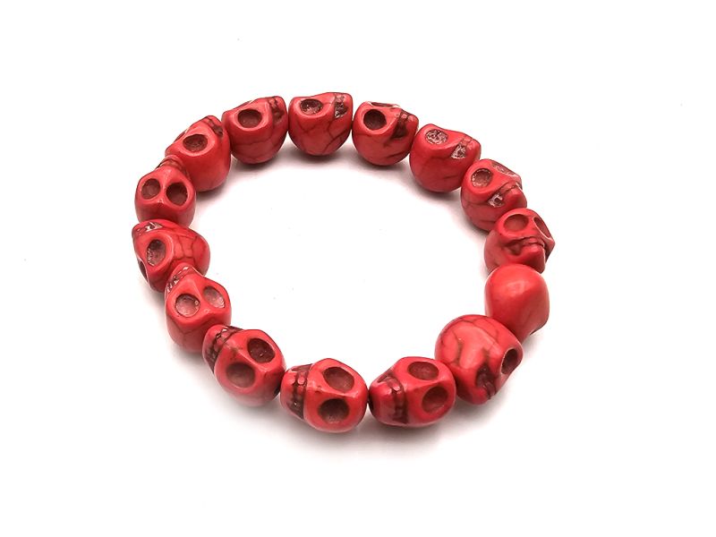 Little Chinese Ethnic Bracelet Skull - Red 2