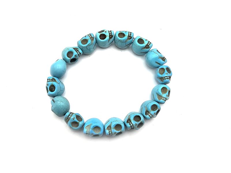 Click thumbnail to enlarge and hover over the picture to zoom Little Chinese Ethnic Bracelet Skull - Sky blue 1