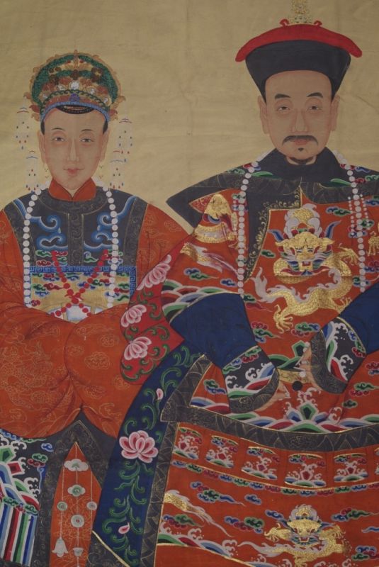 Majestic Chinese ancestors painting - Orange 2