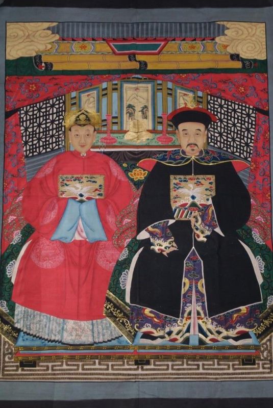 Majestueux Couple d'ancêtres chinois 1