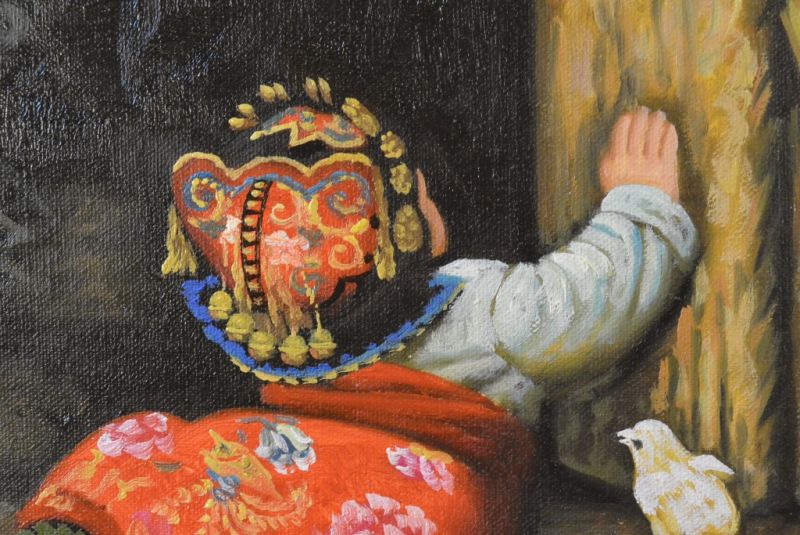 Malereien auf Leinen Miao Kind 3