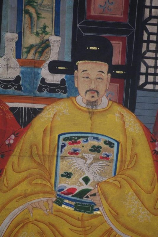 Malereien chinesischer Familie 2 Personen Qing Dynastie 4