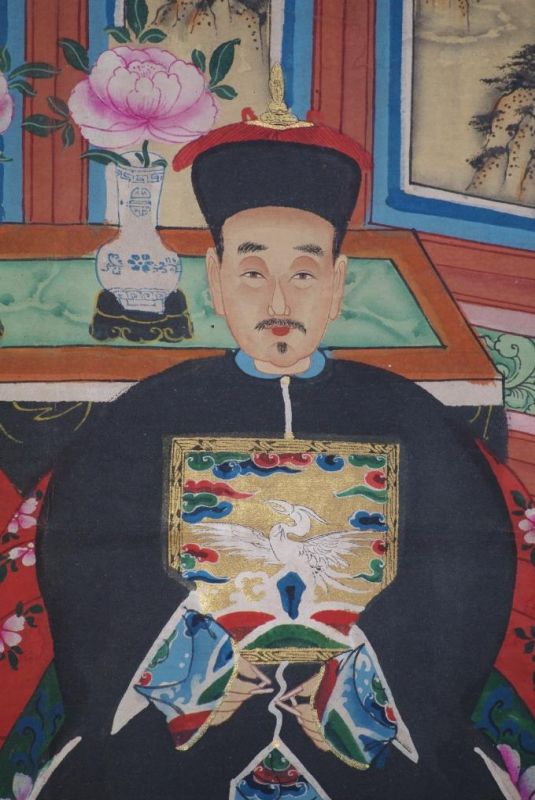 Malereien chinesischer Familie 2 Personen Qing Dynastie 4