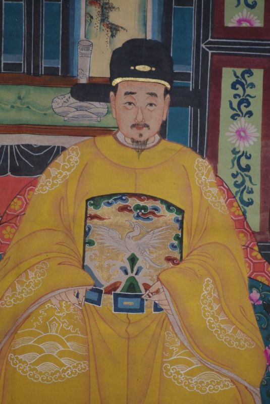 Malereien chinesischer Familie 2 Personen Qing Dynastie 4