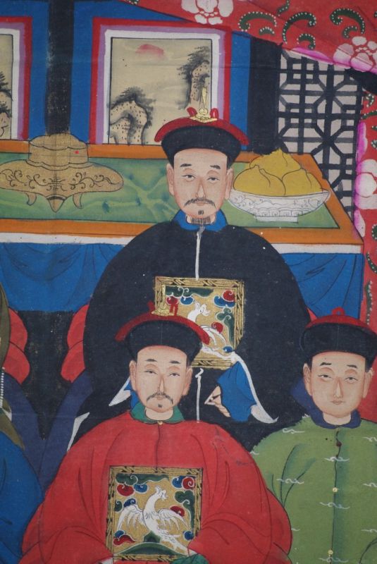 Malereien chinesischer Familie 6 Personen Qing Dynastie 4
