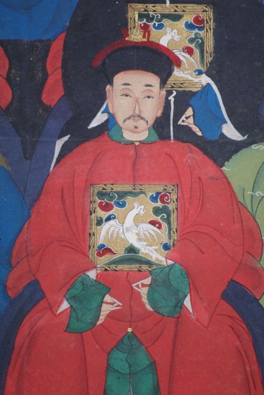 Malereien chinesischer Familie 6 Personen Qing Dynastie 5