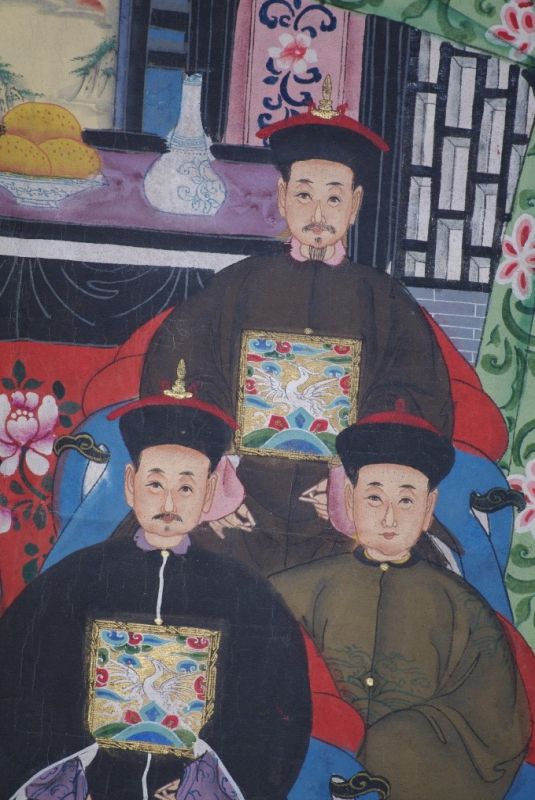 Malereien chinesischer Familie 6 Personen Qing Dynastie 4
