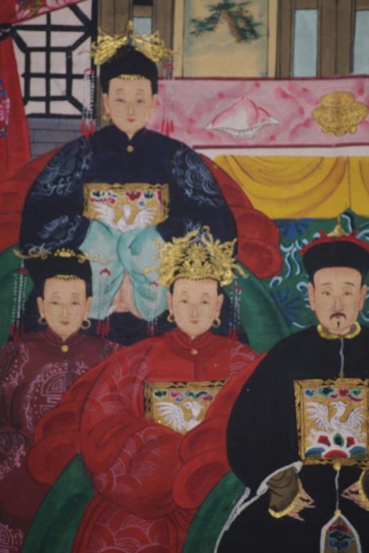 Malereien chinesischer Familie 7 Personen Qing Dynastie 3