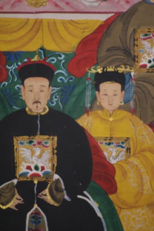 Malereien chinesischer Familie 7 Personen Qing Dynastie 4