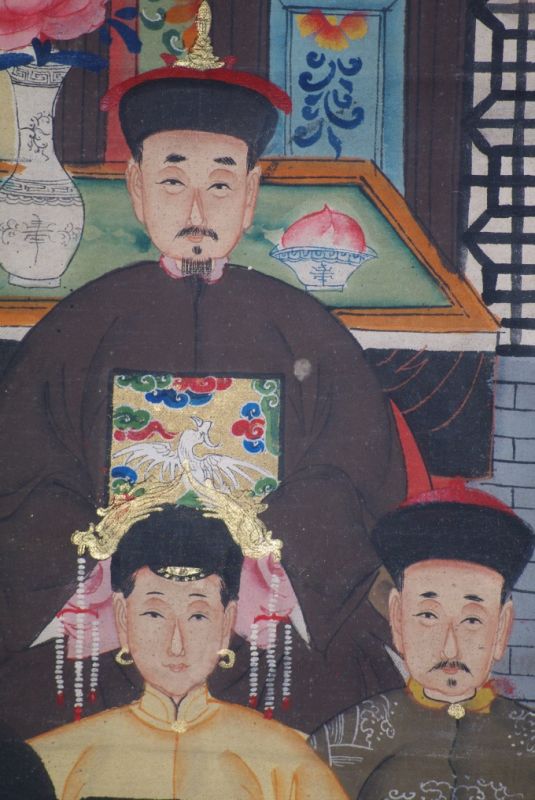 Malereien chinesischer Familie 7 Personen Qing Dynastie 4