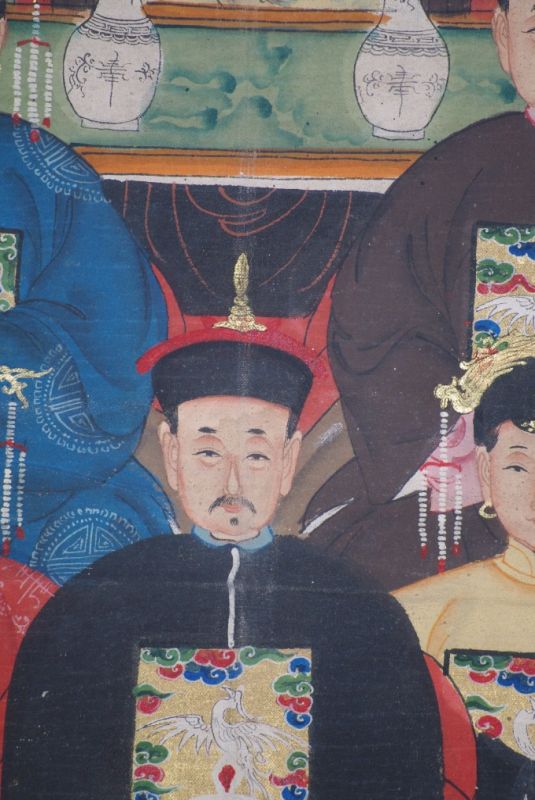 Malereien chinesischer Familie 7 Personen Qing Dynastie 5