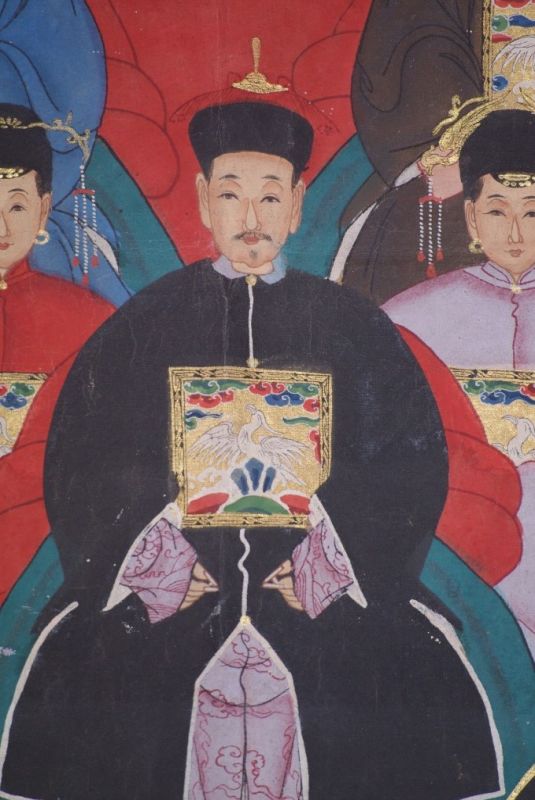 Malereien chinesischer Familie 7 Personen Qing Dynastie 5