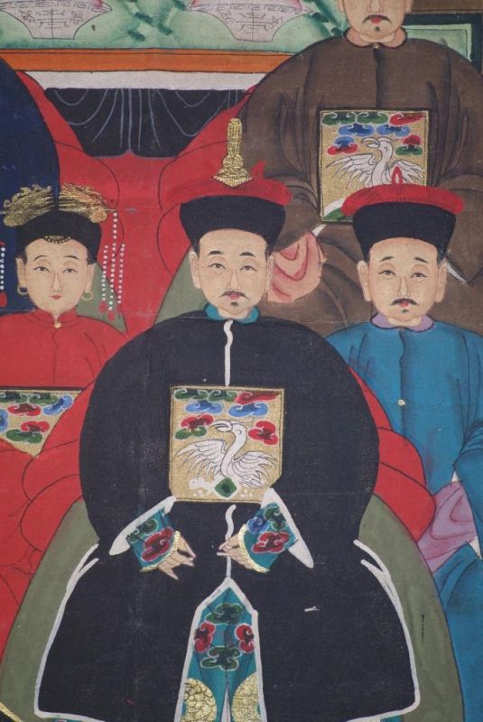 Malereien chinesischer Familie 8 Personen Qing Dynastie 5