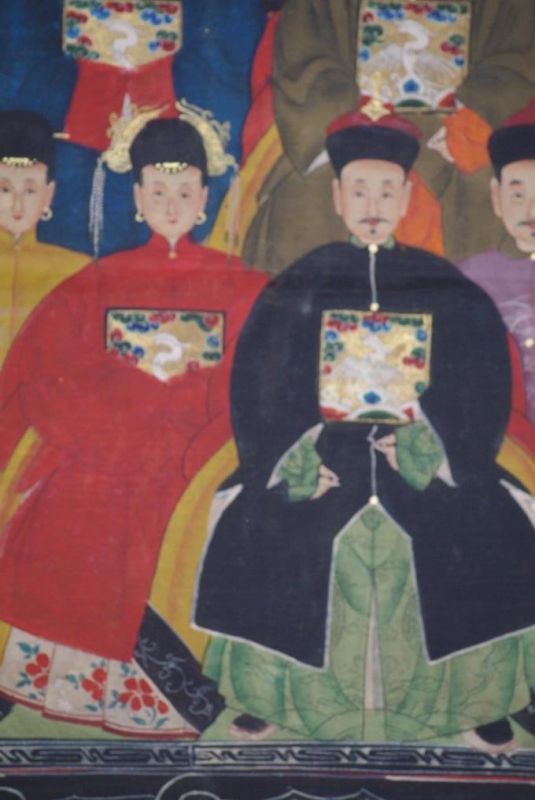 Malereien chinesischer Familie 8 Personen Qing Dynastie 3