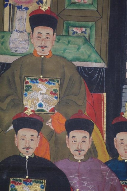 Malereien chinesischer Familie 8 Personen Qing Dynastie 5