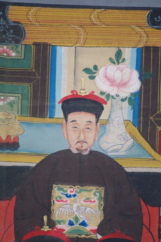 Malereien chinesischer Familie 9 Personen Qing Dynastie 5