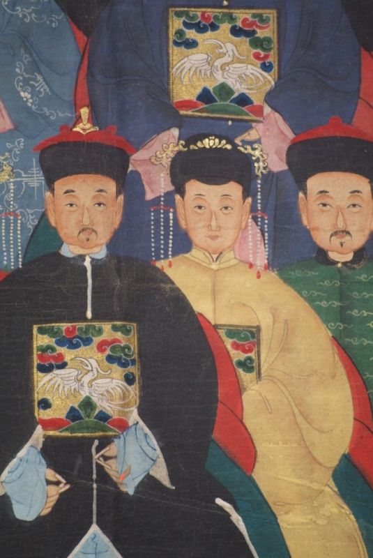 Malereien chinesischer Familie 9 Personen Qing Dynastie 5