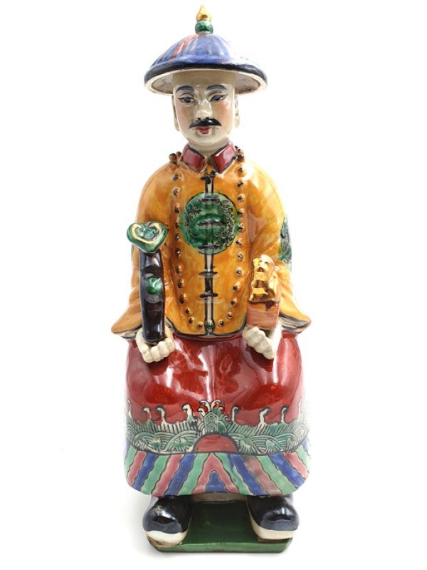 Mandarin-Chinesisch polychrome Statue Sitzenden 2