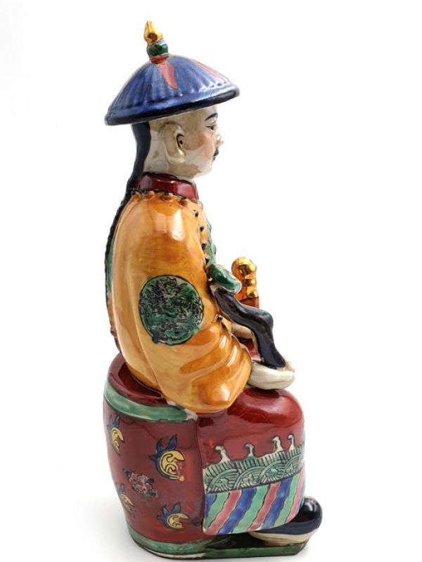 Mandarin-Chinesisch polychrome Statue Sitzenden 4