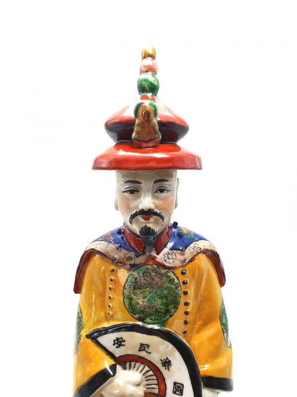Mandarin-Chinesisch polychrome Statue Sitzenden 2