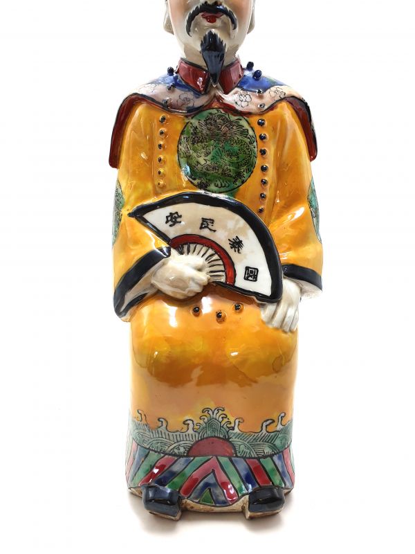 Mandarin-Chinesisch polychrome Statue Sitzenden 3