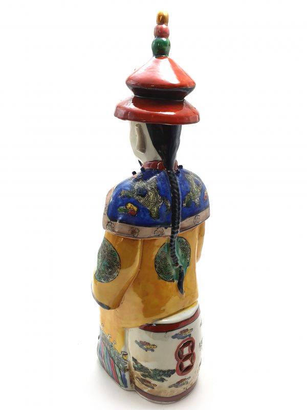 Mandarin-Chinesisch polychrome Statue Sitzenden 5