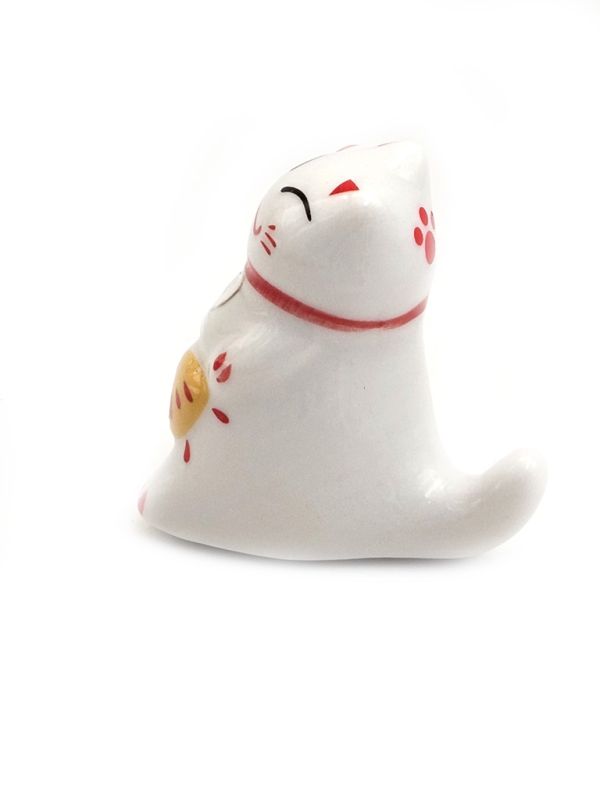Cliquez sur la vignette pour agrandir et survolez la photo pour zoomer Maneki-neko miniature japonais - Chat porte-bonheur en céramique 4,5 cm 2