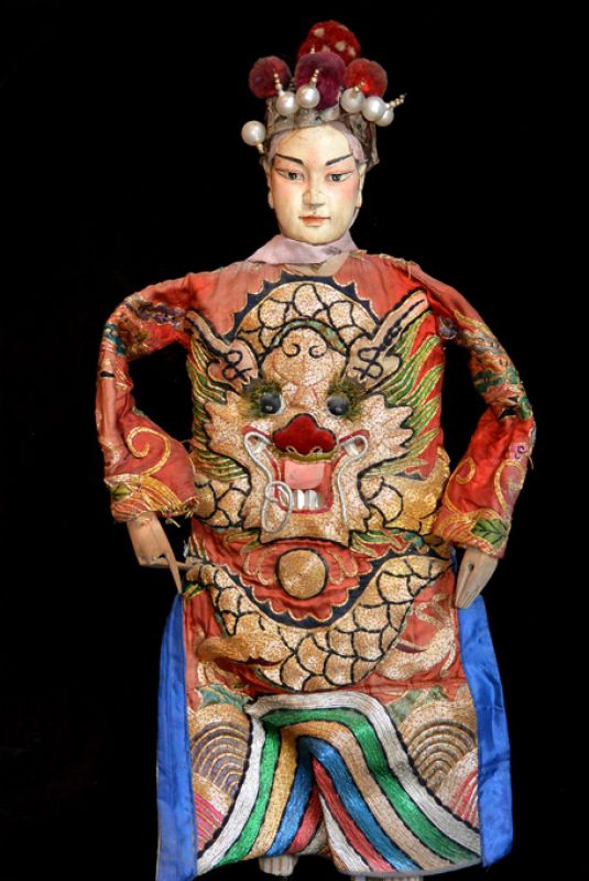 Marioneta del teatro chino antiguo - provincia de Fujian - Bailarina de la ópera 1