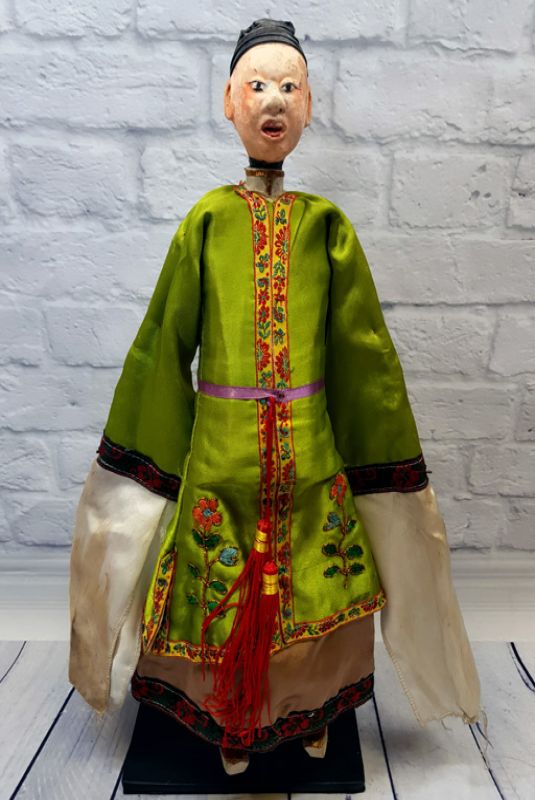 Marioneta del teatro chino antiguo - provincia de Fujian - Hombre / bailarina 1