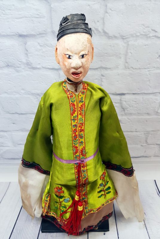 Marioneta del teatro chino antiguo - provincia de Fujian - Hombre / bailarina 2