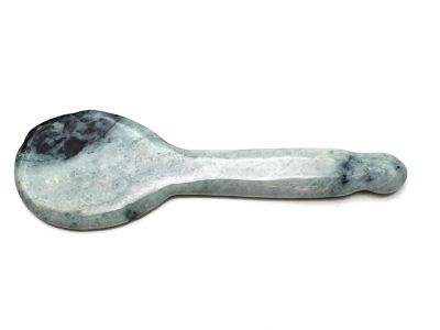 Médecine traditionnelle chinoise - Gua Sha cuillère en Jade - Blanc et Vert
