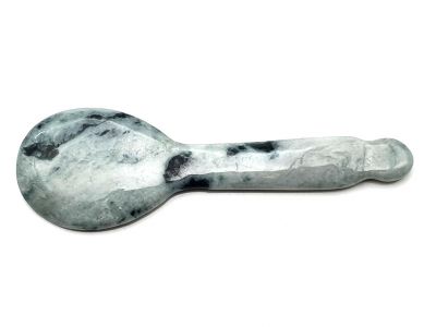 Médecine traditionnelle chinoise - Gua Sha cuillère en Jade - Vert et Blanc