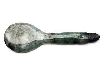 Médecine traditionnelle chinoise - Gua Sha cuillère en Jade - Vert Foncé / Transparent
