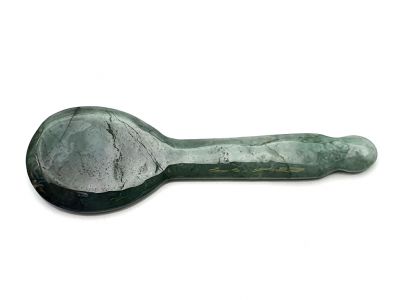 Médecine traditionnelle chinoise - Gua Sha cuillère en Jade - Vert impérial