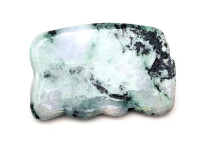 Médecine traditionnelle chinoise - Gua Sha ondulé en Jade - Vert et blanc - épais Médecine traditionnelle chinoise - Gua Sha ondulé en Jade - Vert et blanc - épais