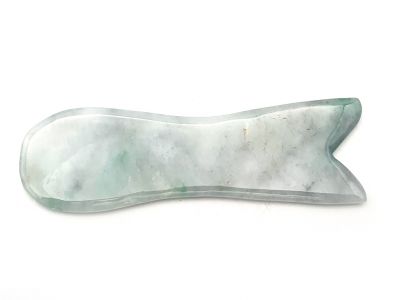 Médecine traditionnelle chinoise - Gua Sha Poisson - Corps et visage - Vert Clair / Translucide