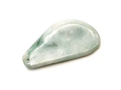 Médecine traditionnelle chinoise - GuaSha en Jade - Blanc et vert tacheté / Translucide Médecine traditionnelle chinoise - GuaSha en Jade - Blanc et vert tacheté / Translucide