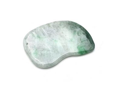 Médecine traditionnelle chinoise - GuaSha en Jade - Dégradé vert jusqu'à blanc