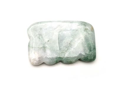 Médecine traditionnelle chinoise - Mini Gua Sha ondulé en Jade - Vert Clair / Translucide